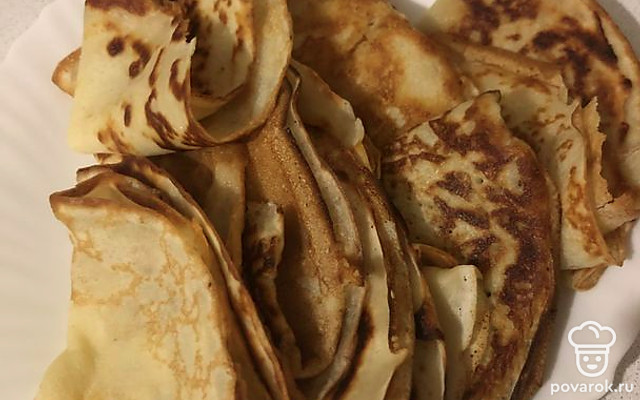 Блинчики на молоке и воде — Рецепт с фото