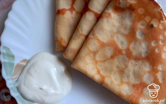 Блины со сметаной — Рецепт с фото