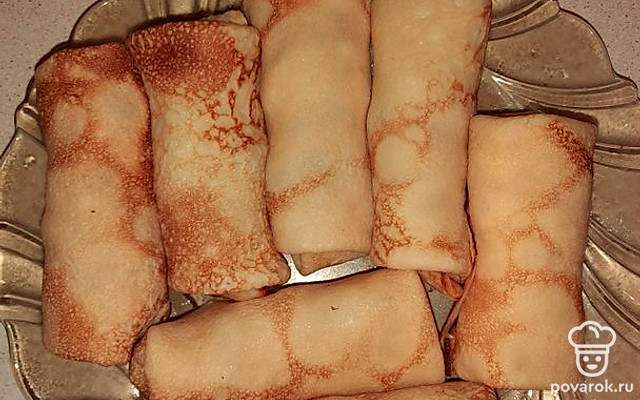 Блины с пикантной начинкой — Рецепт с фото