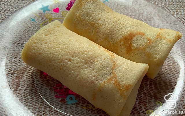 Блинчики с начинкой из банана и творога — Рецепт с фото