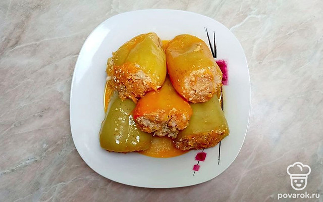 Фаршированные перцы с тыквой — Рецепт с фото