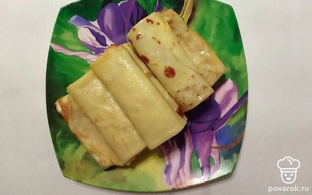Запеченные блинчики с творогом — Рецепт с фото