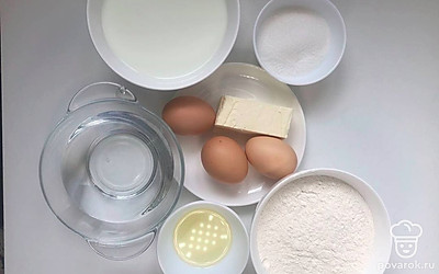 Приготовьте все продукты по тарам, масло достаньте за ранее, чтобы все было комнатной температуры.