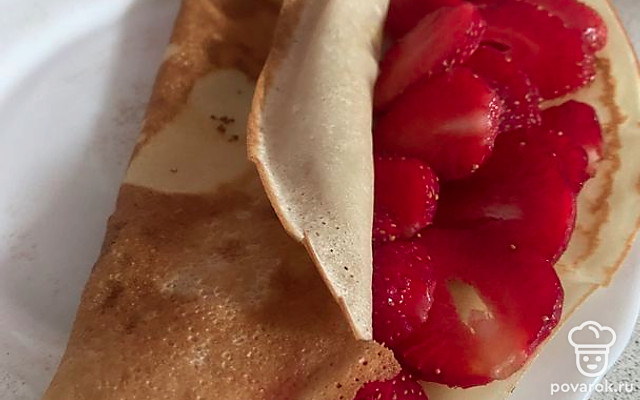 Блинчики с клубникой — Рецепт с фото