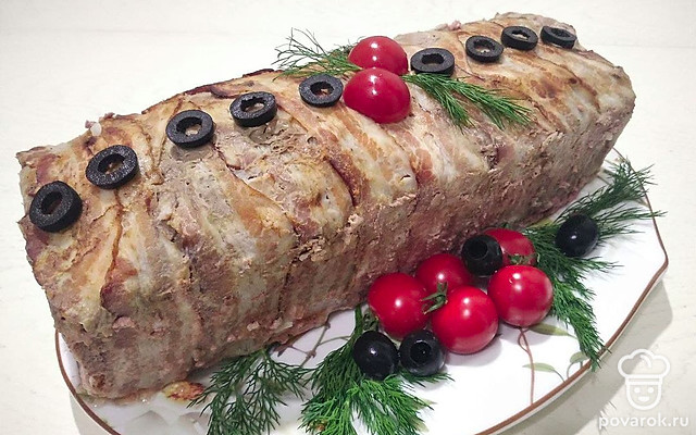 Сытный террин с фисташками — Рецепт с фото