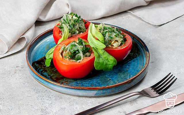 Фаршированные укропом помидоры — Рецепт с фото