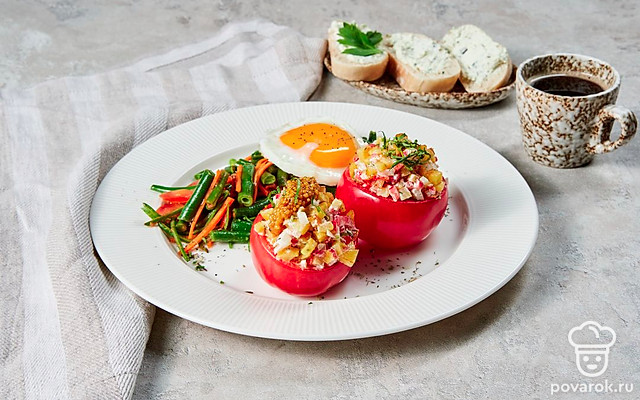 Фаршированные картошкой помидоры — Рецепт с фото