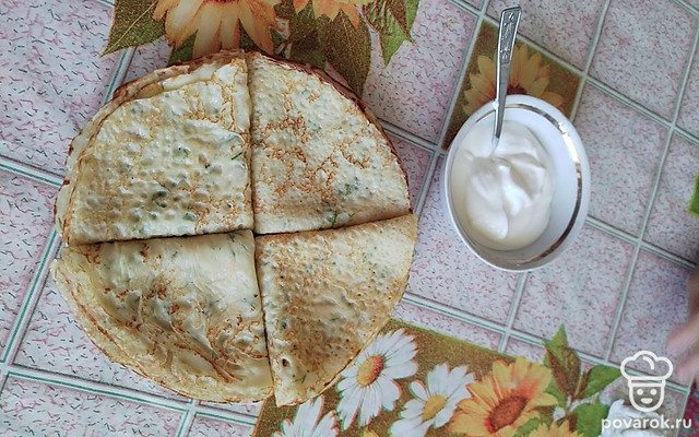 Блинчики с укропом — Рецепт с фото