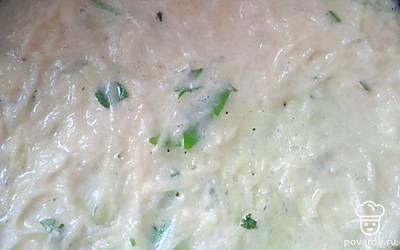 Ввести муку и перемешать. 