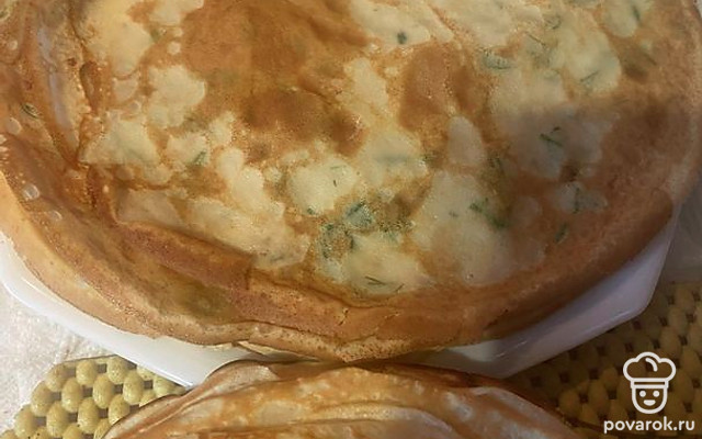 Блинчики на молоке с припеком — Рецепт с фото