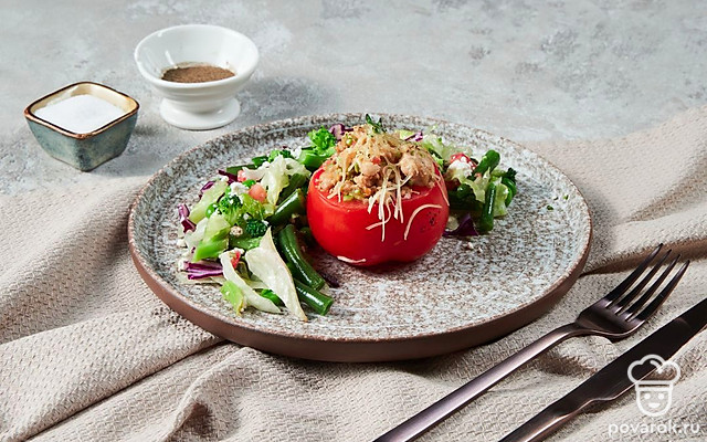 Фаршированные индейкой помидоры — Рецепт с фото