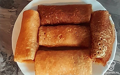 Блины с начинкой из грибов и мяса индейки — Рецепт с фото