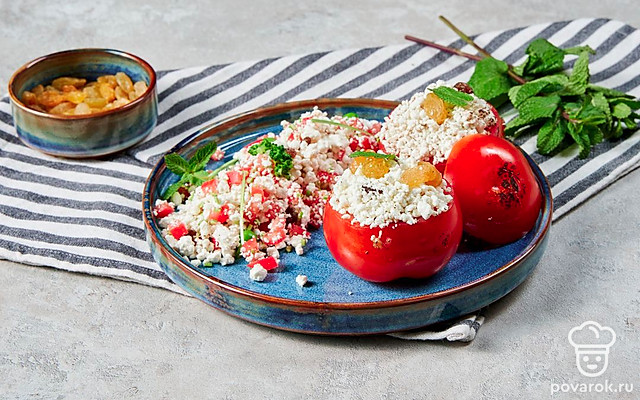Фаршированные творогом помидоры — Рецепт с фото