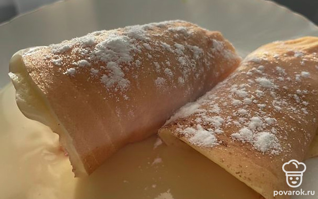 Блины «Минутка» с нежным бананом — Рецепт с фото