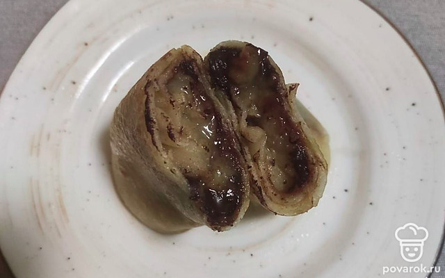 Блинчики с шоколадом и бананом — Рецепт с фото