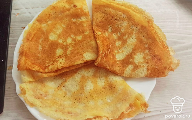 Блинчики со сливками — Рецепт с фото