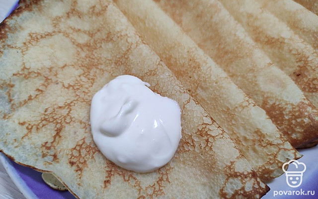 Рисовые блинчики с ванильной сметаной — Рецепт с фото