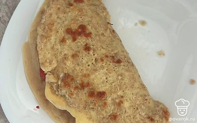 Овсяноблин с клубникой и йогуртом — Рецепт с фото