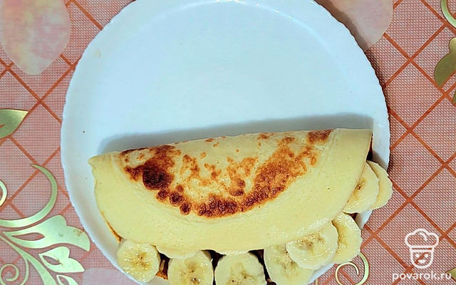 Вкуснейший рисовый блинчик с шоколадно-ореховой пастой и бананом — Рецепт с фото