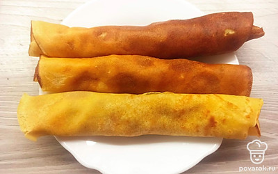 Сверните и нарежьте. 