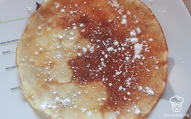 Заварные блины с ванилином и сахарной пудрой — Рецепт с фото