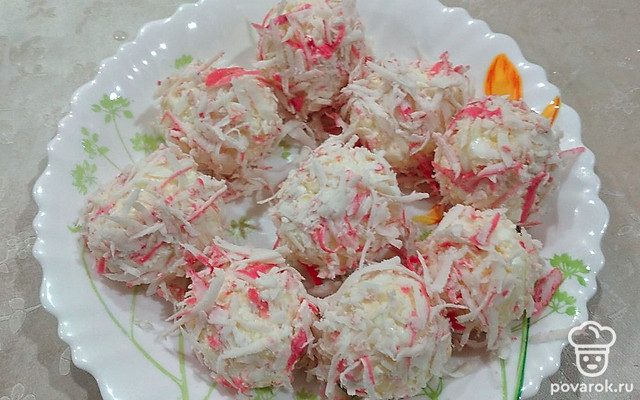 Отличные сырные закуски с крабовыми палочками — Рецепт с фото