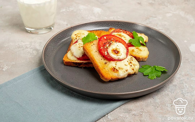 Тост с сыром моцарелла-мини — Рецепт с фото