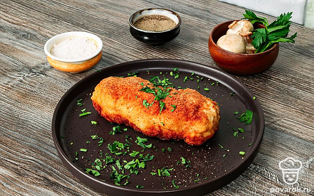 Котлета по-киевски с грибами — Рецепт с фото