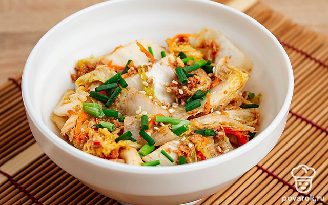 Кимчи с сайрой и морковью — Рецепт с фото