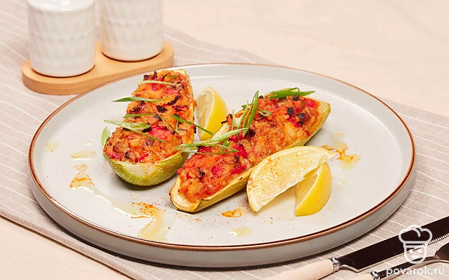 Кабачки, фаршированные рисом — Рецепт с фото