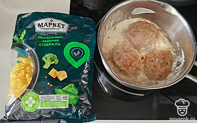 Отличный гарнир к таким котлетам — макароны.