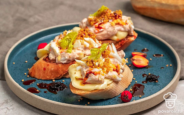 Багет с печенью трески — Рецепт с фото