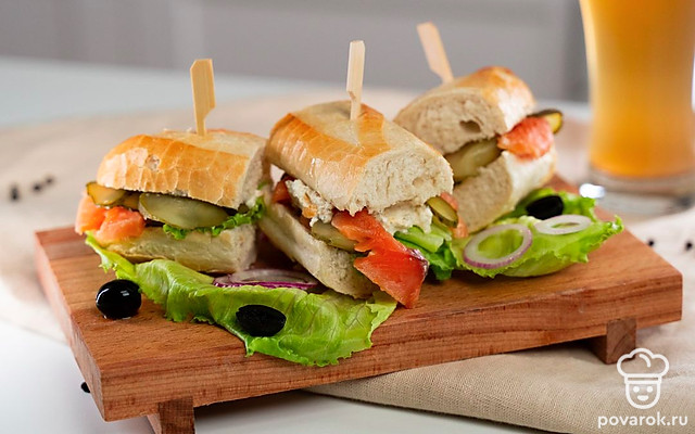 Багет с семгой — Рецепт с фото