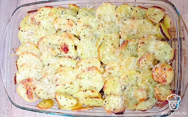 Картофельная запеканка с курицей и грибами — Рецепт с фото