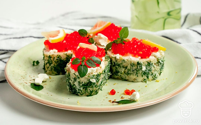 Багет с красной икрой — Рецепт с фото