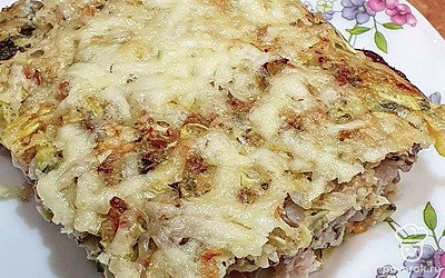 Запеканка из кабачков с рыбой и грибами — Рецепт с фото