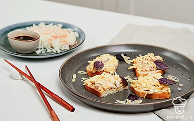 Тост с морепродуктами — Рецепт с фото