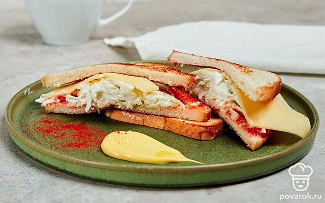 Тост с капустой — Рецепт с фото