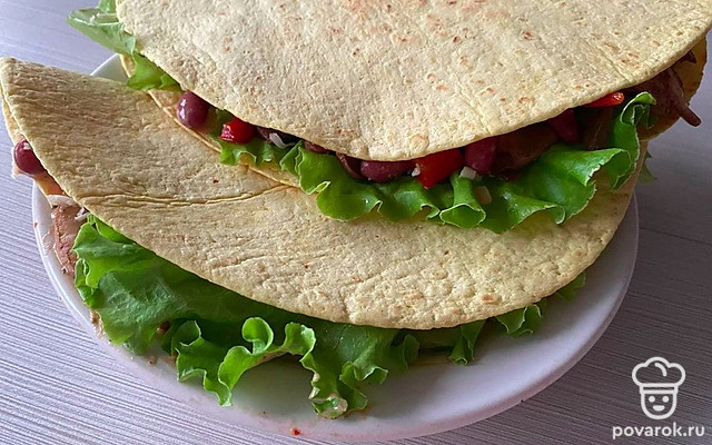 Полезная тортилья с овощами на сковороде — Рецепт с фото