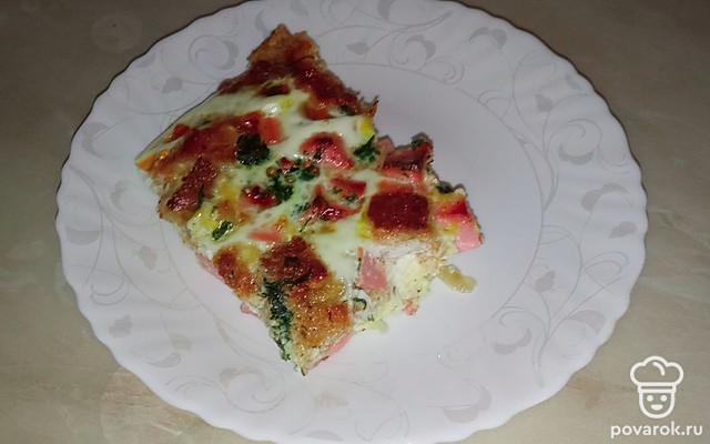 Страта – запеканка с колбасой и хлебом — Рецепт с фото