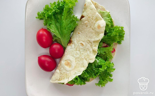 Пикантная тортилья с креветками — Рецепт с фото