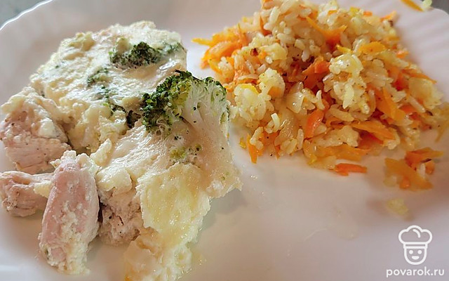 Запеканка с филе индейки и капустой брокколи — Рецепт с фото