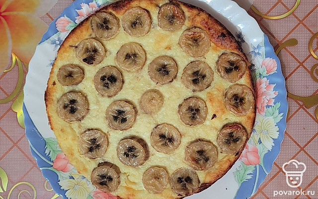 Нежнейшая творожная запеканка с бананом — Рецепт с фото