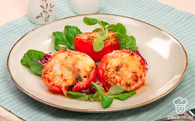 Помидоры, фаршированные курицей — Рецепт с фото