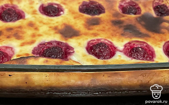 Запеканка с творогом и малиной — Рецепт с фото