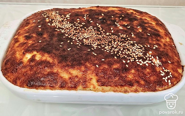 Пышная запеканка на кукурузной муке — Рецепт с фото