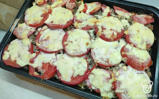 Запеканка с фаршем, баклажанами и помидорами — Рецепт с фото