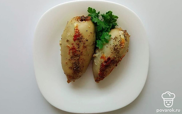 Кальмар, фаршированный булгуром — Рецепт с фото