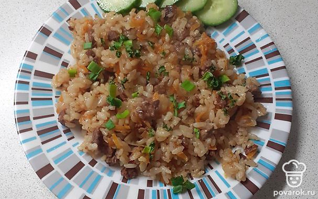 Сытный плов с говядиной — Рецепт с фото