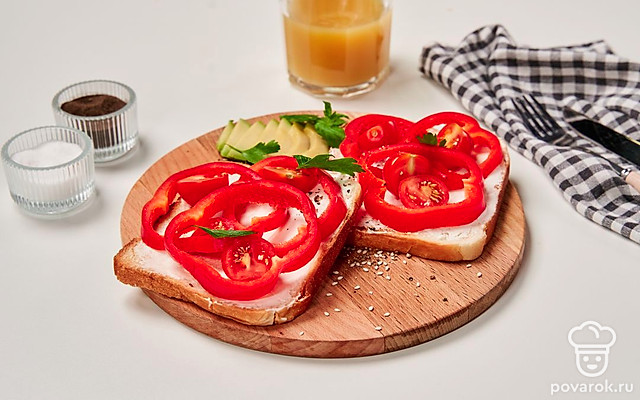 Тост с овощами — Рецепт с фото